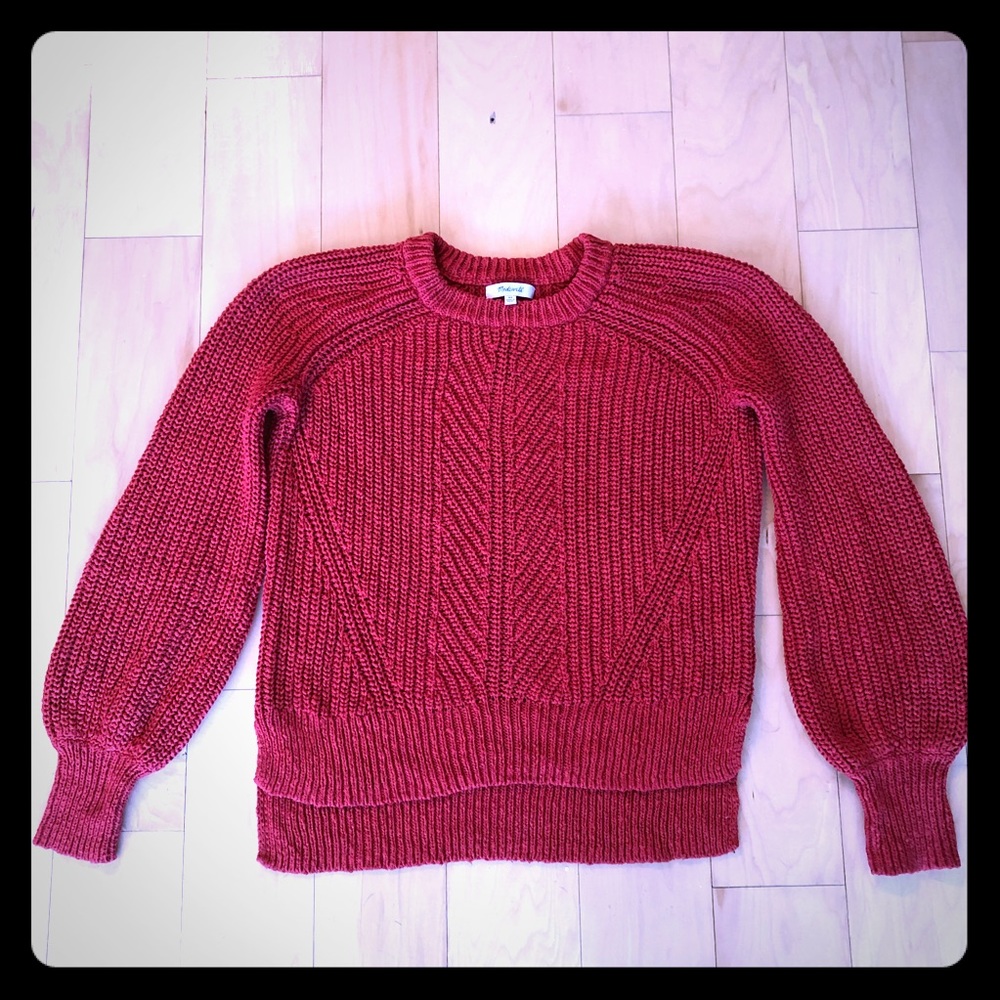 Madewell cotton balloon sleeve sweater